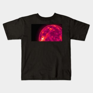 The Sun's Surface Close-Up - Pink Kids T-Shirt